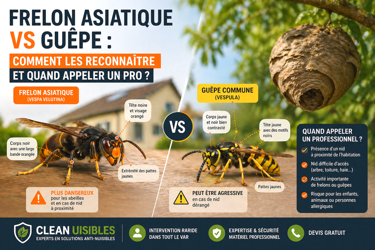 Frelon asiatique vs guêpe
